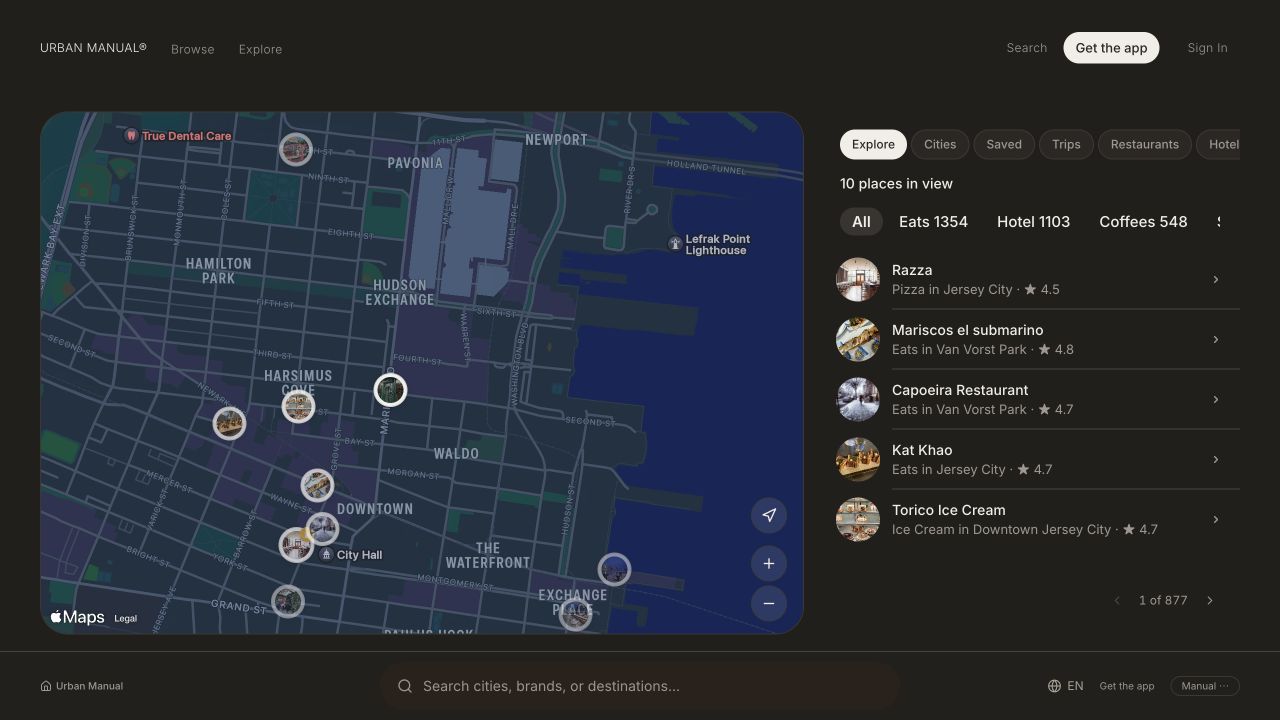 Urban Manual discovery interface